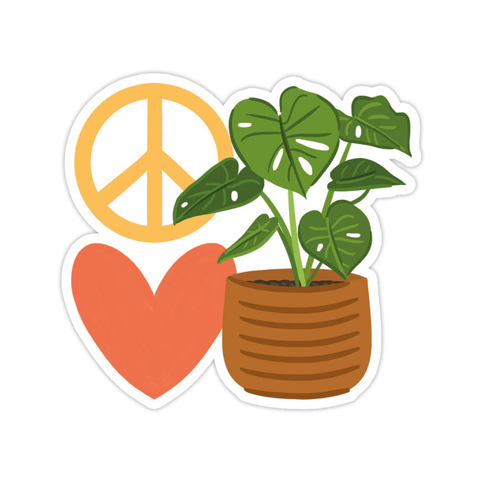 Peace Love Plants Sticker