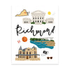 City Art Prints - Richmond - Bloomwolf Studio Print About Things to Do in Richmond, Bright Colors, State Symbols, White Background