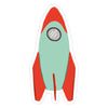 Rocket Sticker - Bloomwolf Studio Combination of Mint Green and Red Colored Rocket Sticker