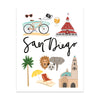 City Art Prints - San Diego - Bloomwolf Studio Print About San Diego, Things to Do, Bright Colors, State Landmarks + Historical Places + Notable Places