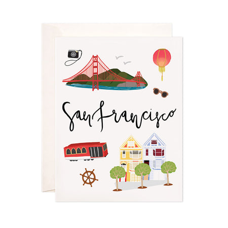 San Francisco - Bloomwolf Studio Card San Francisco, Warm Colors, Things to Do, State Landmarks + Historical Places + Notable Places