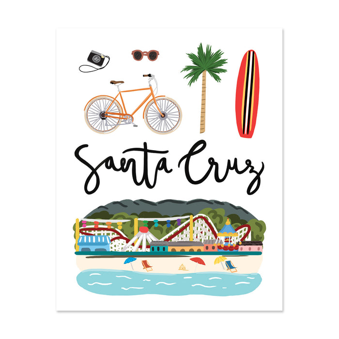 City Art Prints - Santa Cruz - Bloomwolf Studio Print About Santa Cruz, Neutral Colors, City Landmarks + Historical Places + Notable Places
