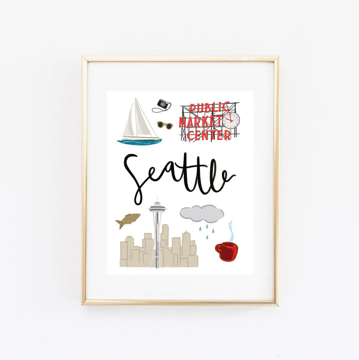 City Art Prints - Seattle - Bloomwolf Studio