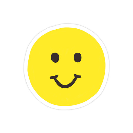 Smiley Sticker - Bloomwolf Studio Round Eyes, Big Smile, Yellow Smiley Emoji