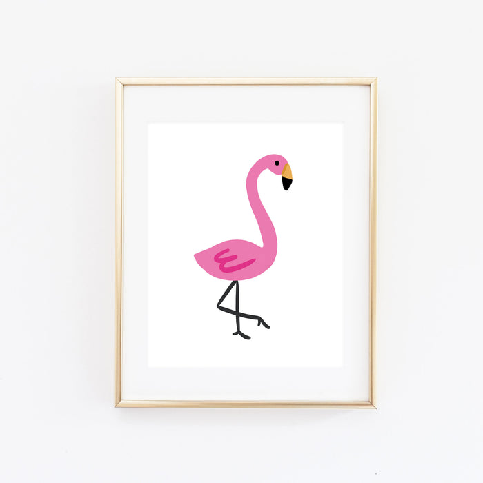 Solo Flamingo Art Print - Bloomwolf Studio