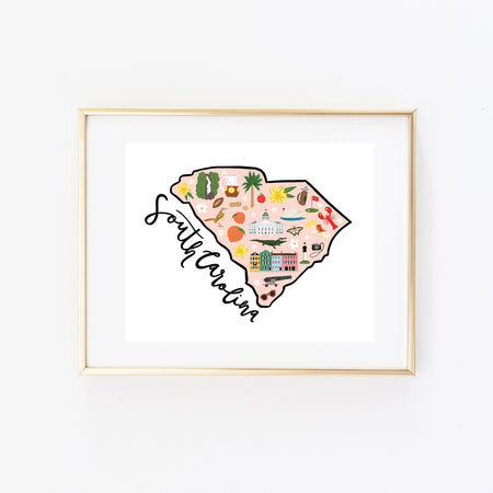 State Art Prints - South Carolina - Bloomwolf Studio