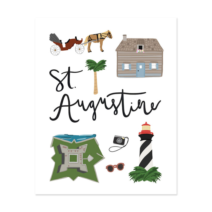 City Art Prints - St. Augustine - Bloomwolf Studio Print About St. Augustine, Things to Do, Bright Colors, State Landmarks + Historical Places + Notable Places