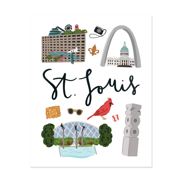 City Art Prints - St. Louis - Bloomwolf Studio Print About Things to Do in St. Louis, Neutral Colors, City Landmarks + Historical Places + Notable Places
