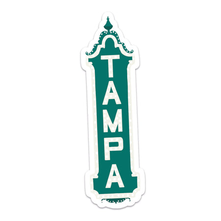 Tampa Sticker - Bloomwolf Studio Sticker of Tampa Theater, Dark Green Color, Florida