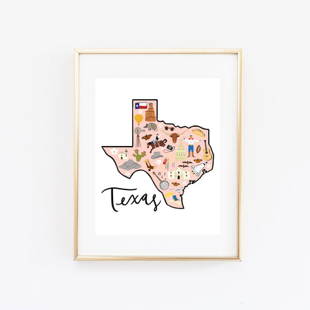 State Art Prints - Texas - Bloomwolf Studio