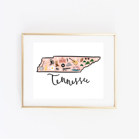State Art Prints - Tennessee - Bloomwolf Studio