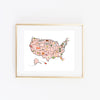 U.S Map Art Print - Bloomwolf Studio