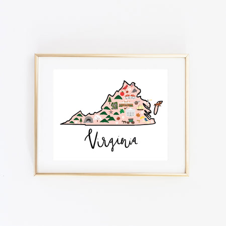 State Art Prints - Virginia - Bloomwolf Studio